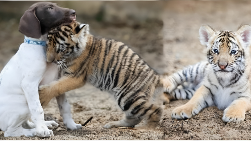 Unexpected Allies: The Inspiring Tale of a Tiger Cub and Dog’s Unbreakable Bond