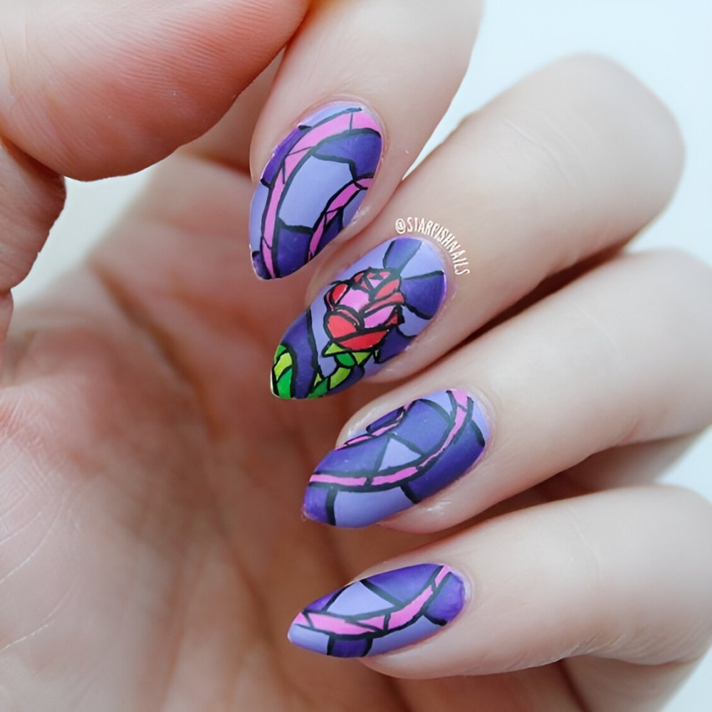 30 Majestic Glass-Stained Nail Art Designs To Make You A Queen - 237