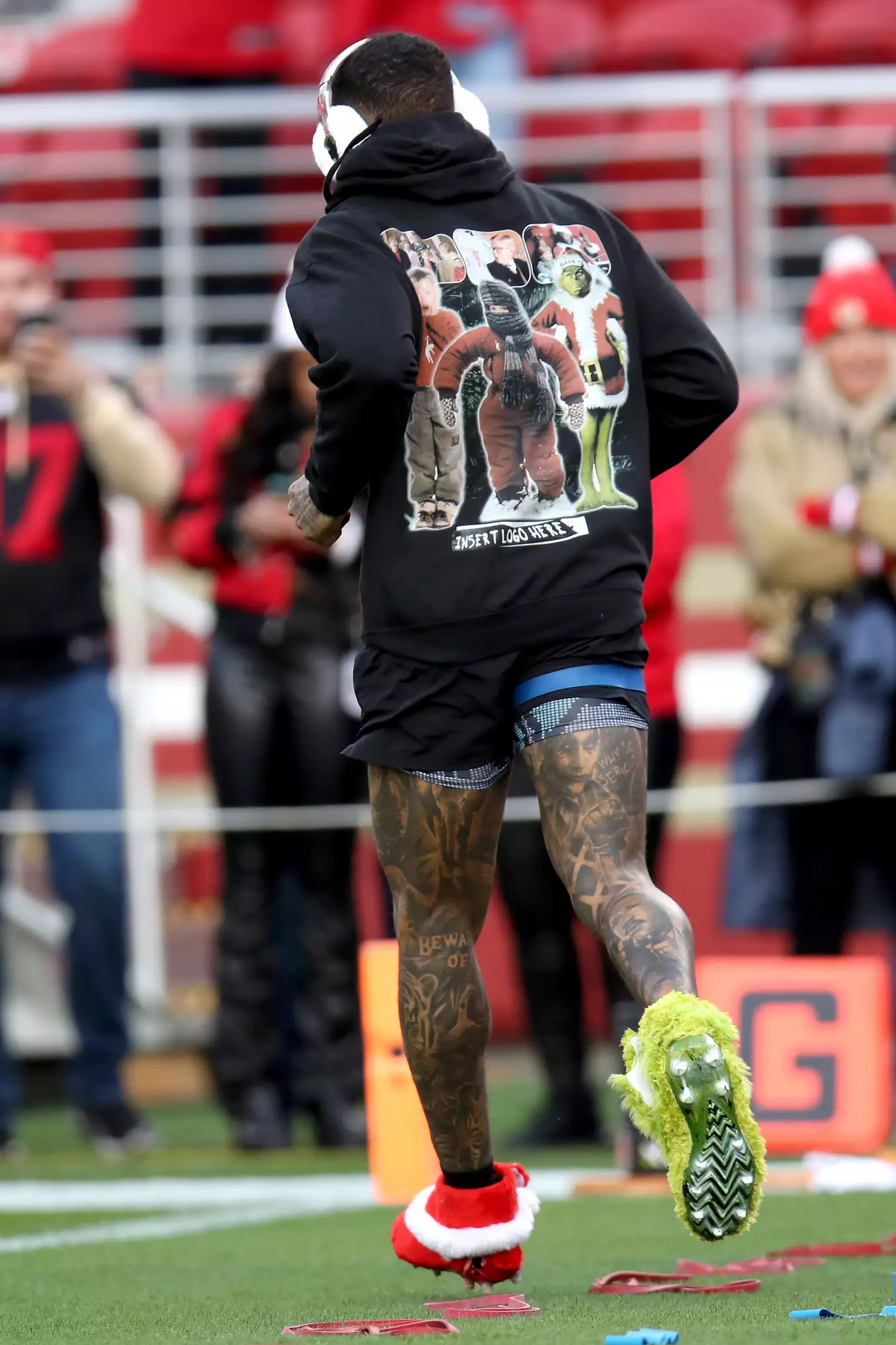 Baltimore Ravens wide receiver Odell Beckham Jr. (3) warms up during an NFL football game against the San Francisco 49ers, Monday, Dec. 25, 2023, in Santa Clara, Calif.