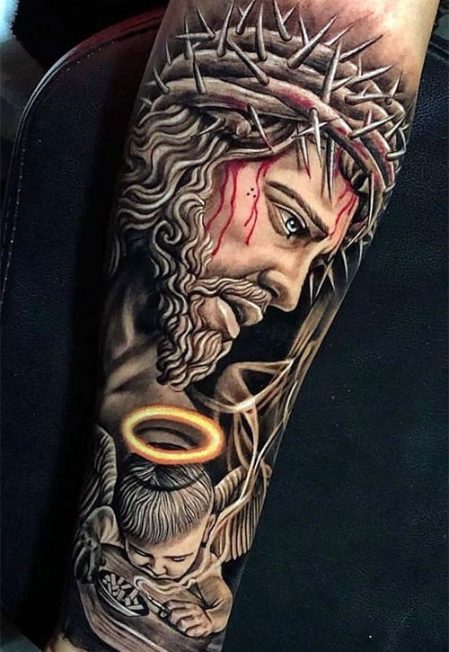 3D Jesus Tattoo Designs