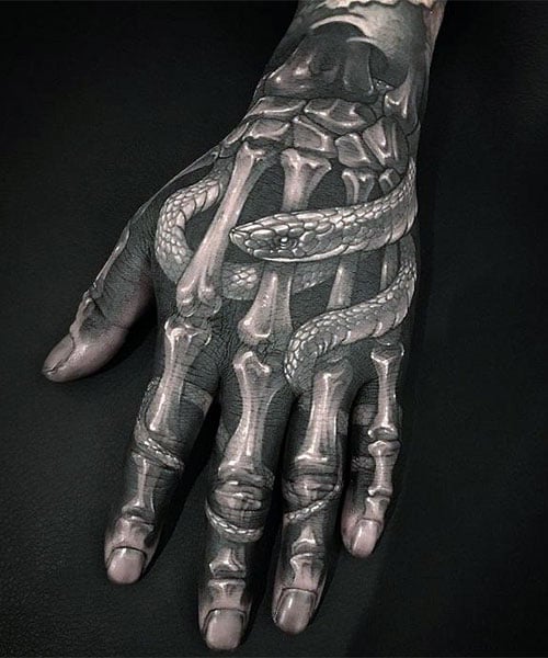 3D Skeleton Hand Tattoo