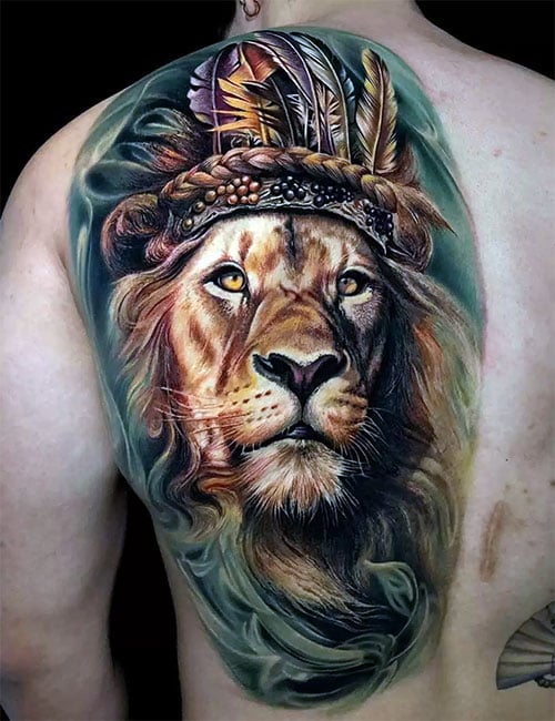 Awesome 3D Lion Tattoo