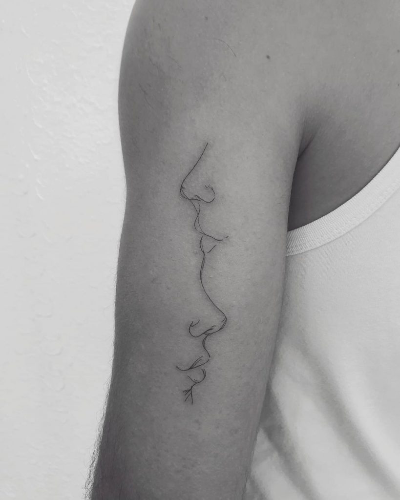 Continuous Line Contour Tattoos 2