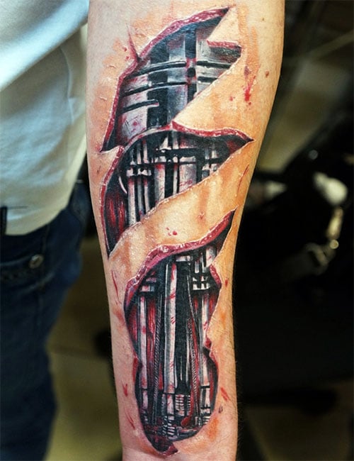 Cool 3D Arm Tattoo