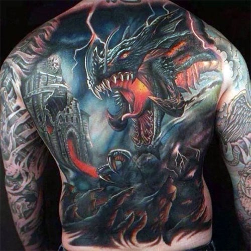 Cool 3D Dragon Tattoo