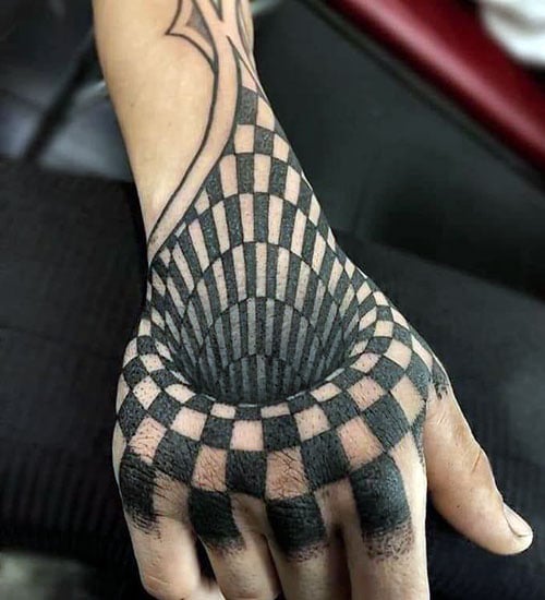 Cool 3D Hand Tattoo