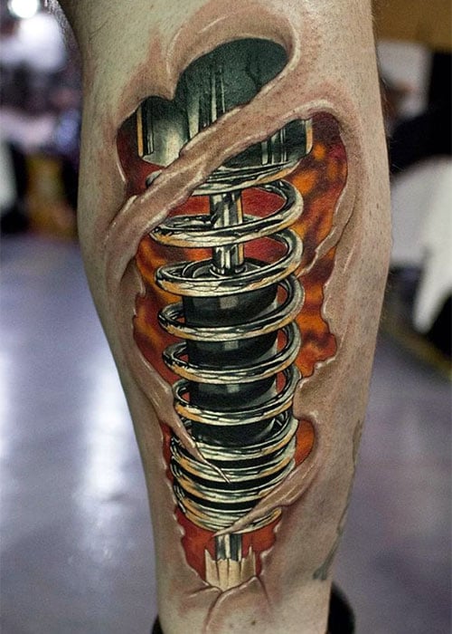 Cool 3D Leg Tattoo Designs