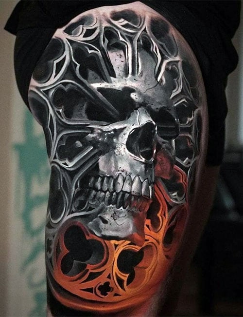 Cool 3D Skull Tattoo Ideas