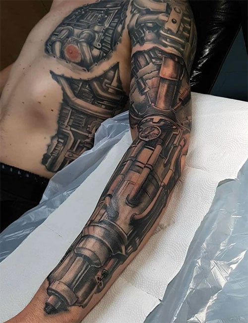 Cool 3D Sleeve Tattoo Designs