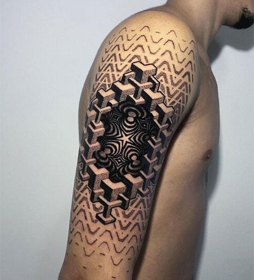 Creative 3D Arm Tattoo