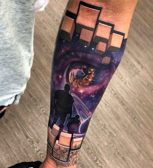 Creative Realistic 3D Arm Tattoo