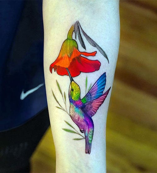 Cute 3D Bird Tattoo