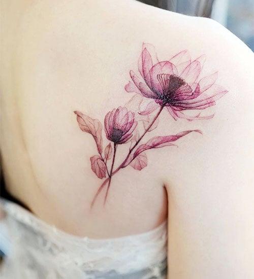 Cute 3D Flower Tattoo