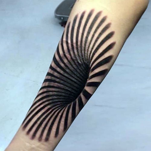 Optical Illusion 3D Forearm Tattoo Designs