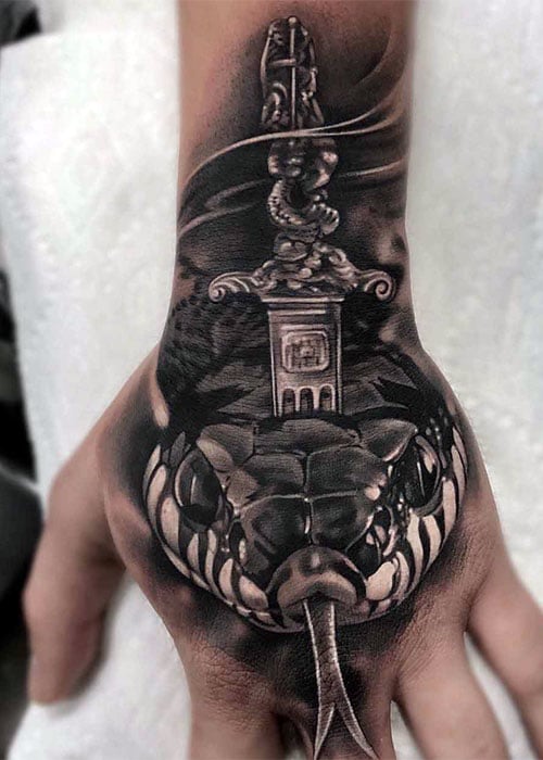 Stunning 3D Hand Tattoo For Men