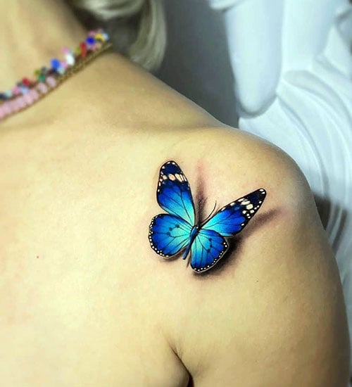 Stylish 3D Butterfly Tattoo