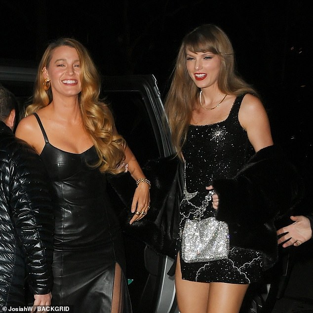 Taylor looked in good spirits as she hit the town with Gossip Girl star Blake