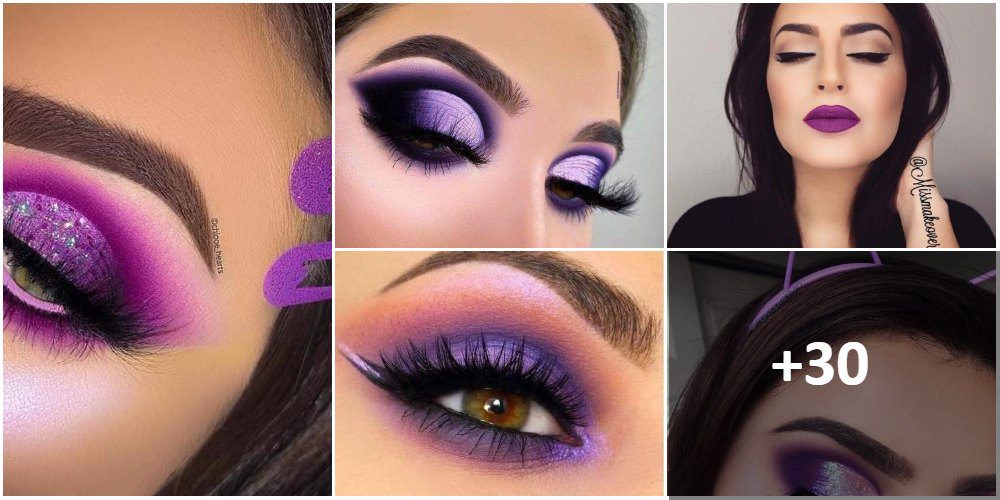 Collage Maquillaje en Tonos Morado