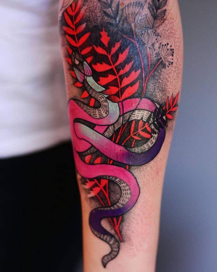 Colorful Animal Tattoos Watercolor Tattoos Illustrative Tattoos Joanna Swirska