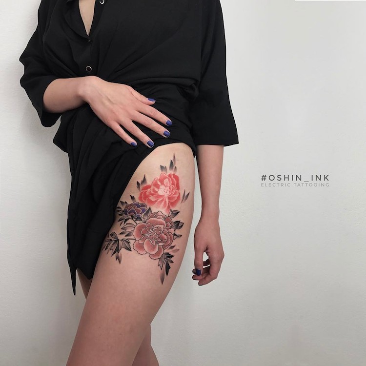oshin timoshin floral tattoos