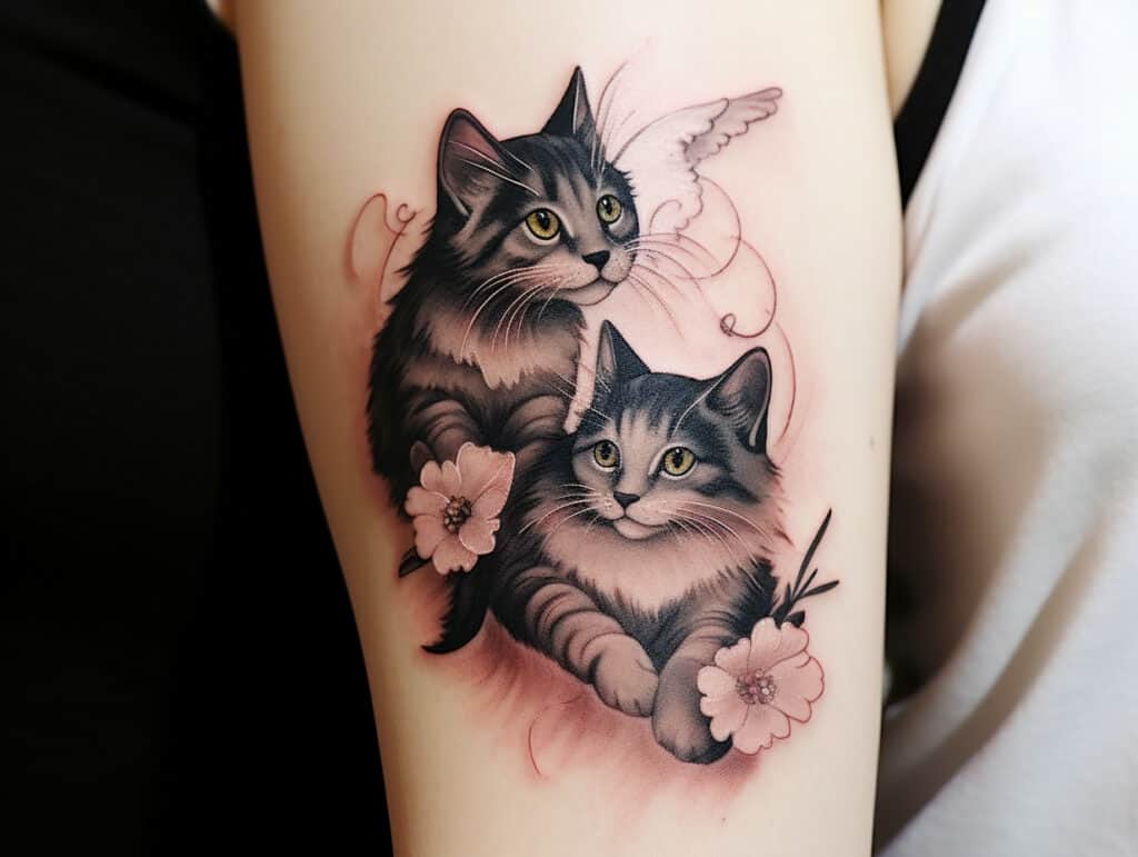 two cats tattoo