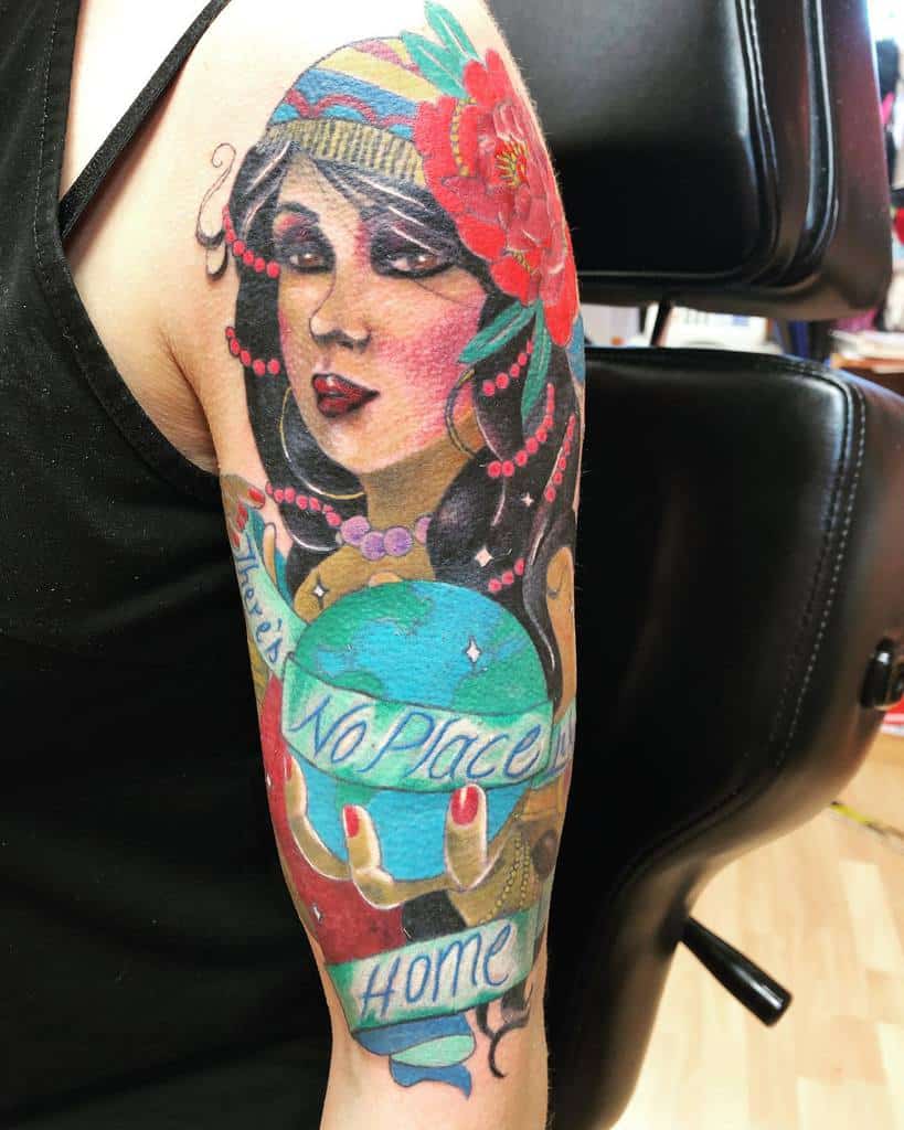 watercolor colored gypsy rose tattoos jaison_spencer