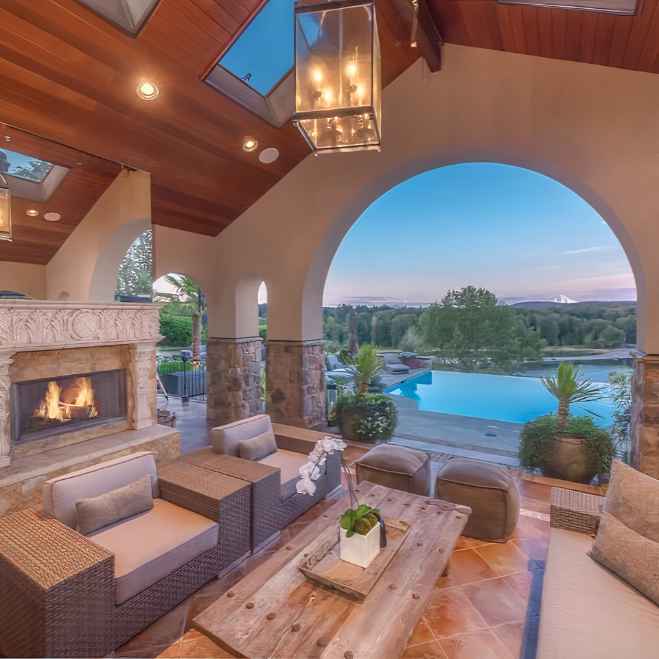 Outdoor Sitting Area of Damian Lillard's Oregon Home