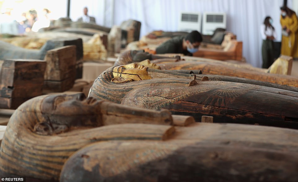 All the coffins discovered so far are in good condition and bear their original colours that were painted on the outside