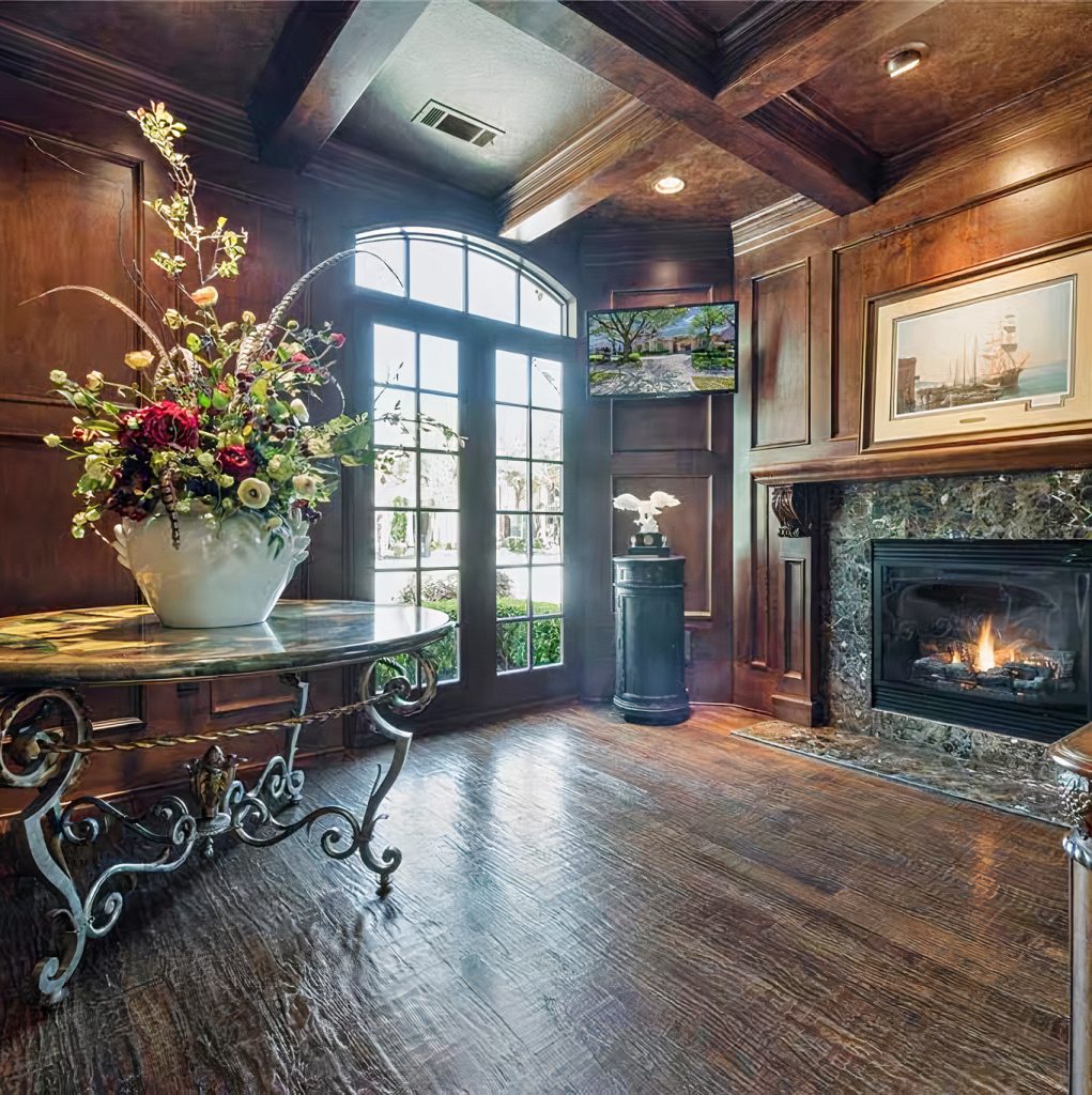 Fireplace in Shaquille O'Neal's Texas Home