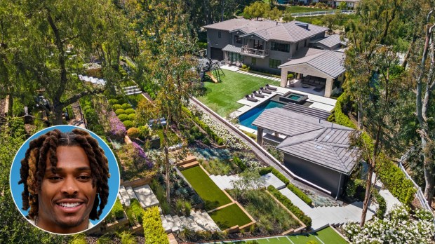 NFL cornerback Jalen Ramsey has listed his Hidden Hills mansion for $13.995 million. (Composite by Sandra Barrera, Southern California News Group; Inset: Megan Briggs/Getty Images file photo; House: Ryan Lahiff at Platinum Pixels)
