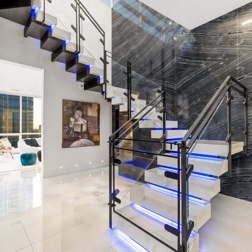 Staircase in Joel Embiid’s Pennsylvania Penthouse