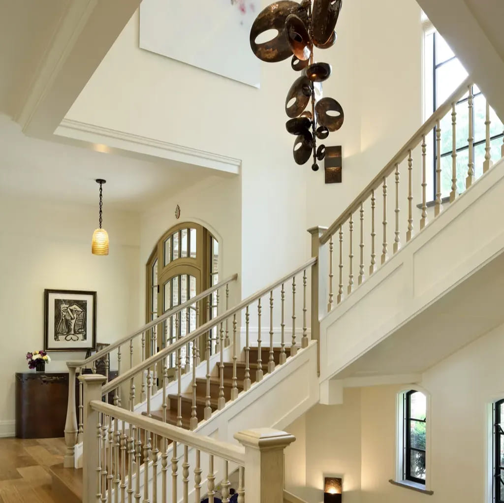 Stairwell in Tom Brady's Brookline Home