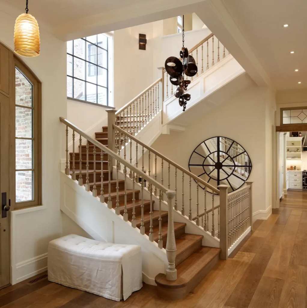 Stairwell in Tom Brady's Brookline Home