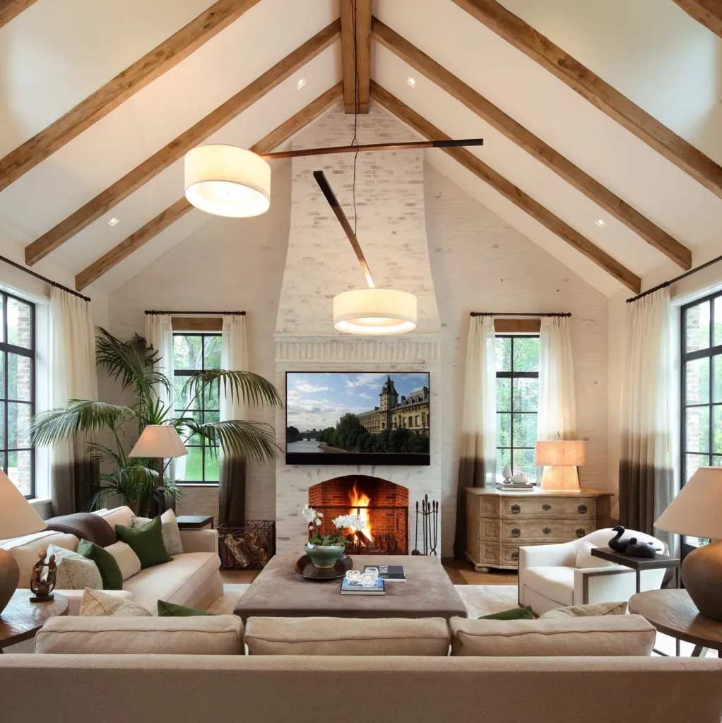 Living Room in Tom Brady's Brookline Home