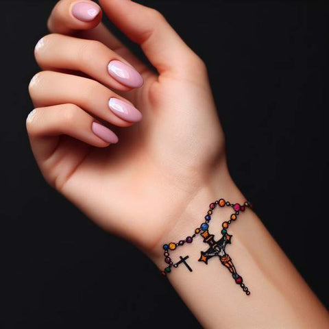 Rosary Wrist Tattoo