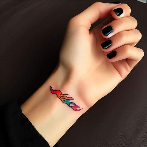 Flame Wrist Tattoo