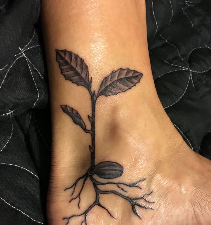 tiny sapling tattoo