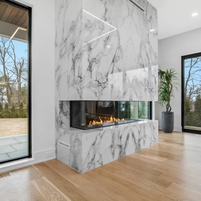 Fireplace in Jrue Holiday’s Newton Home