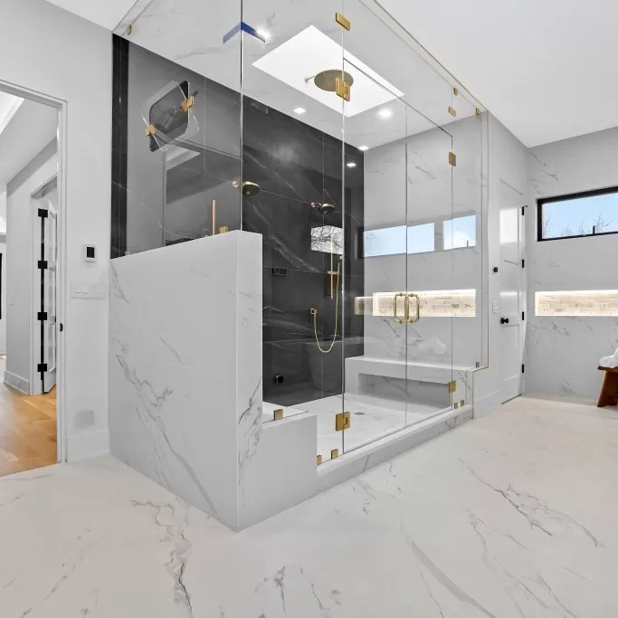 Bathroom in Jrue Holiday’s Newton Home