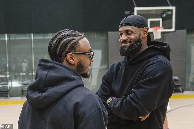 Bronn's dad and four-time NBA champion LeBron James was at his son's first Lakers presser