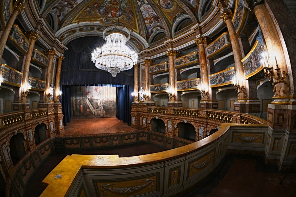 The Court Theatre of the Royal Palace of Caserta. Photo by Andreas SOLARO / AFP