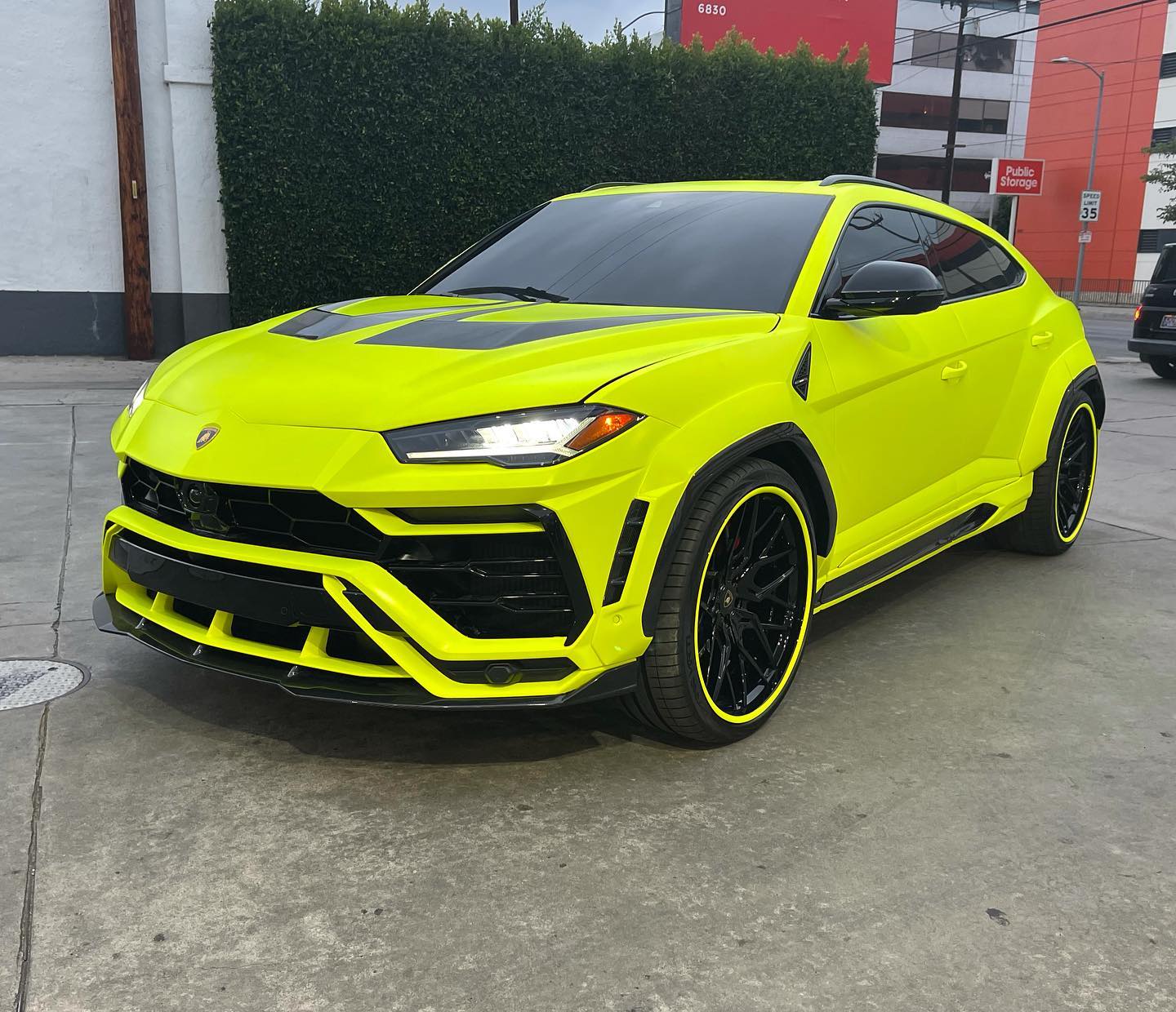 Ball has a neon yellow Lamborghini Urus