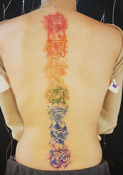 Chakra Tattoo On Spine