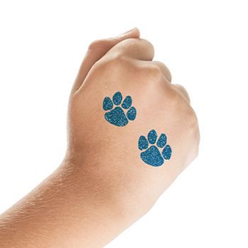 Glitter Paw Print Tattoo Designs