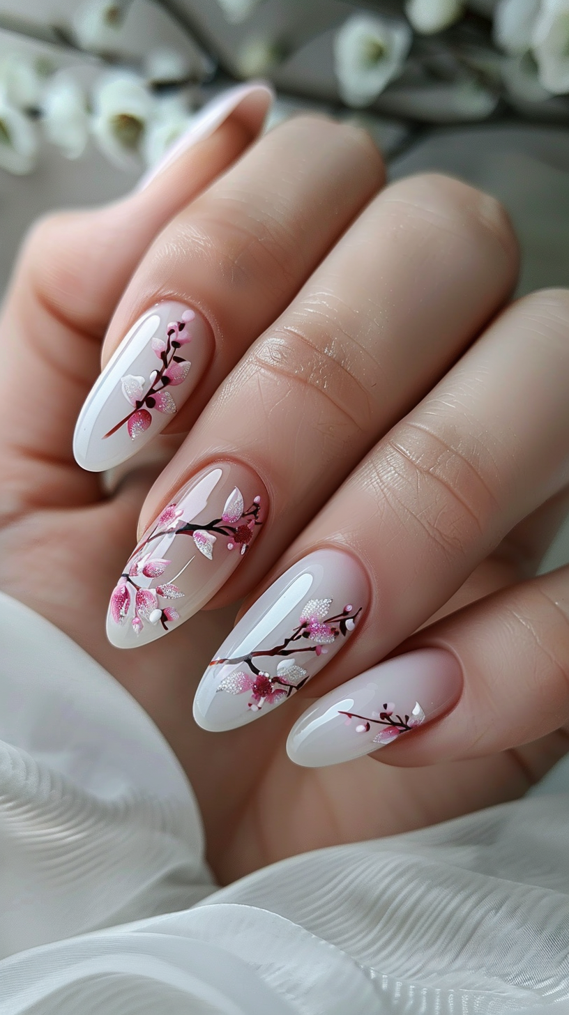 elegant floral design with a transparent and white base