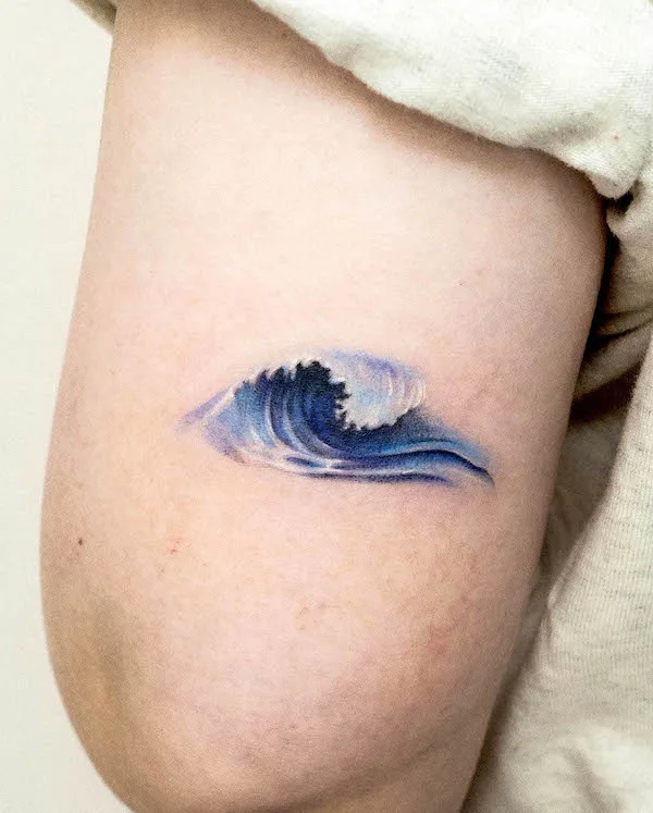 Simple wave tattoo by @woorin_tattoo