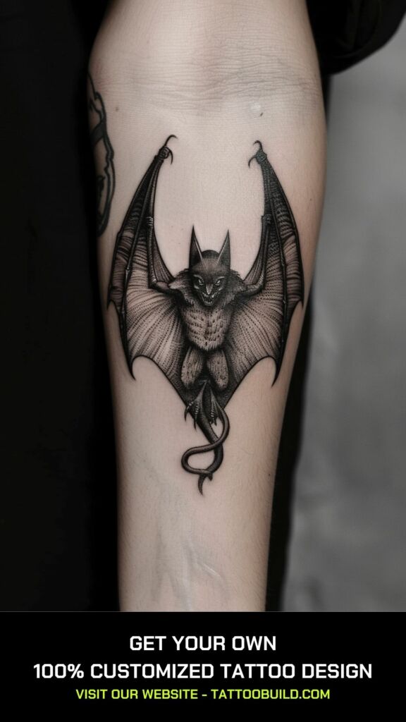 bat wings tattoo