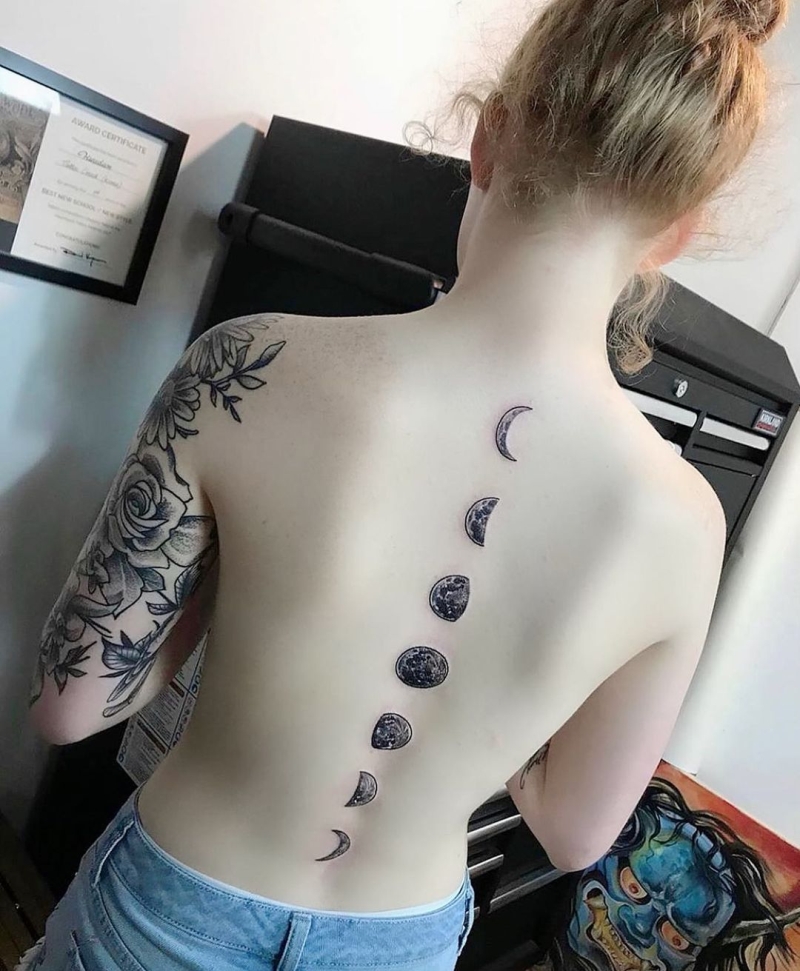 moon cycle tattoo