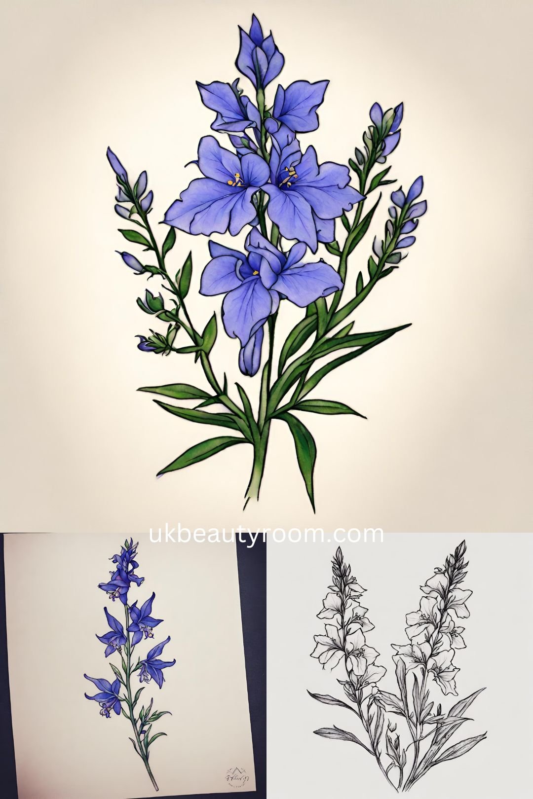 July: Larkspur - flower tattoo ideas