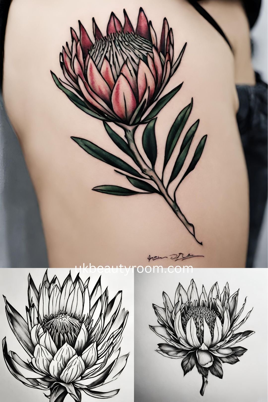 Protea Flower Tattoo